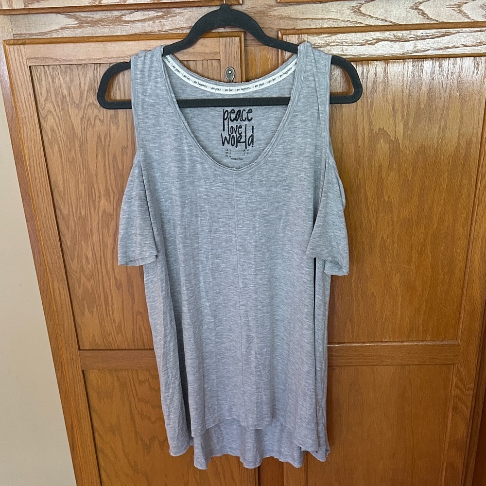 Peace Love World Heather Gray Tank Top